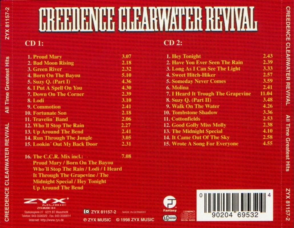 Creedence Clearwater Revival  All Time Greatest Hits 2005 : Back
